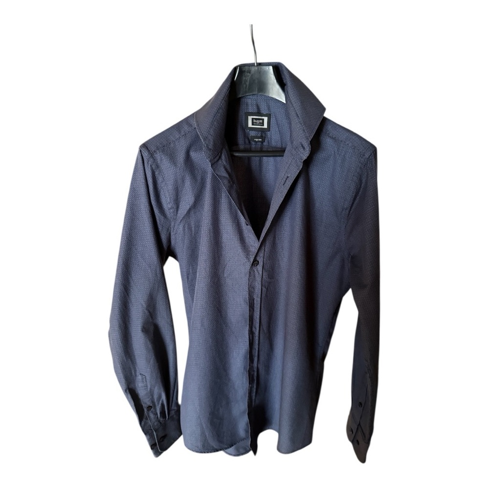 Beautiful Bugatti Men's Patterned Shirt in Dark Blue/brown mix size Medium